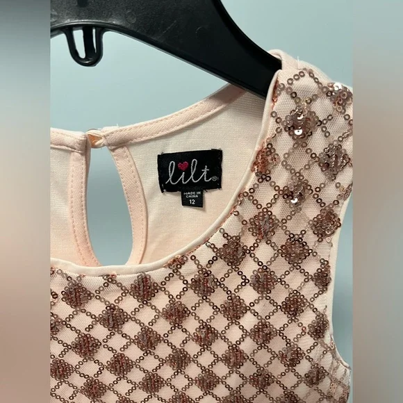 Lilt Peach and Gold Sequin Dress - Picture 3 of 4